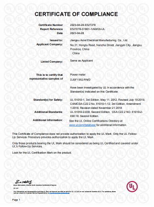 喜訊！熱烈祝賀安科瑞DJSF1352-RN/D直流電能表取得UL證書
